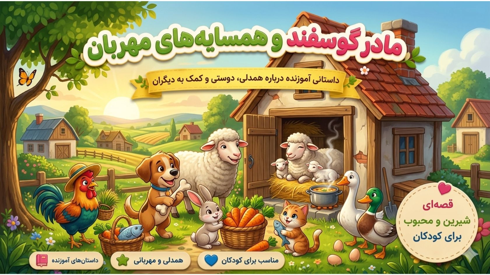داستان مادر گوسفند و همسایه‌های مهربان