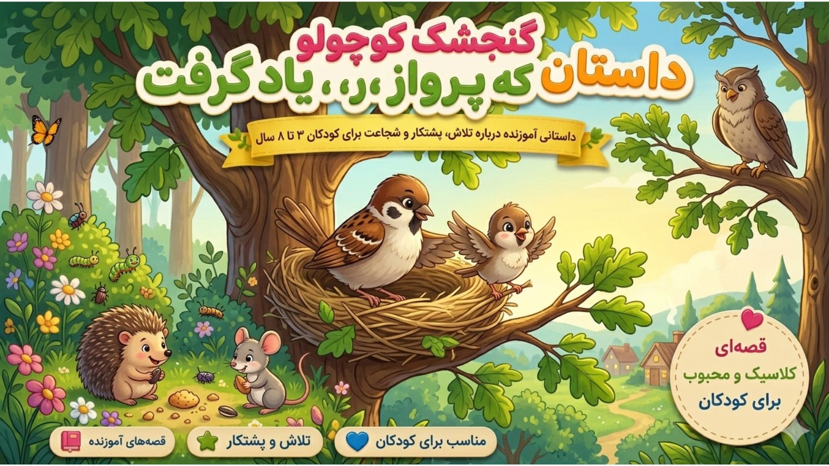 گنجشک کوچولو و دانه‌های گندم