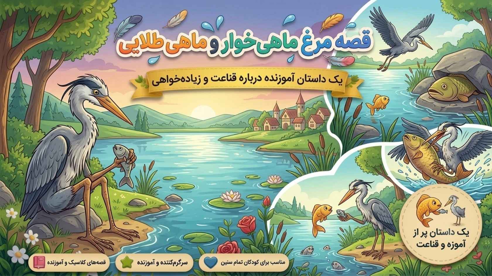 مرغ ماهی‌خوار و ماهیِ طلایی