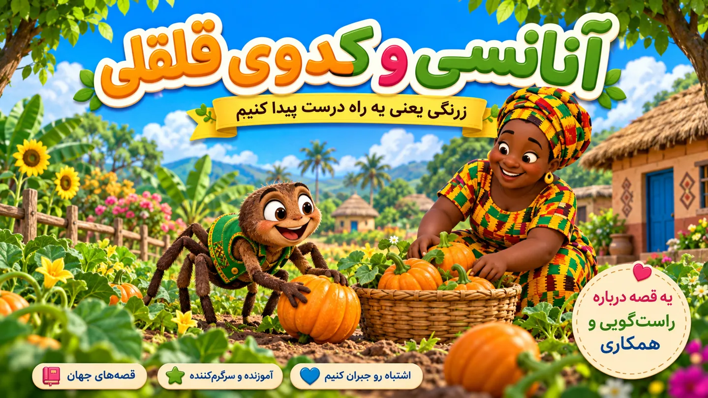 قصه آنانسی عنکبوت و کدو قلقلی