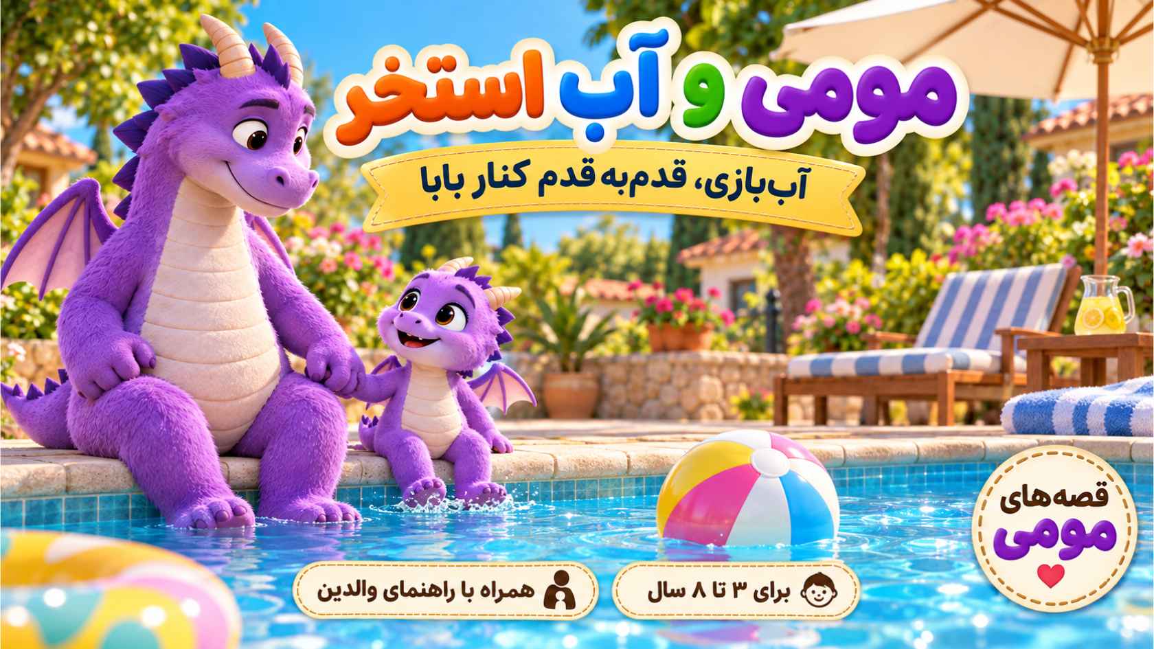 مومی و آبِ استخر؛ قصه‌ای برای ترس از آب